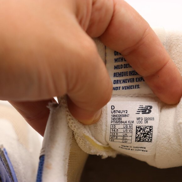 New Balance 574 Low Off White Blue  Men\'s 13 D Athletic Casual Sneakers U574UY2 main image 9